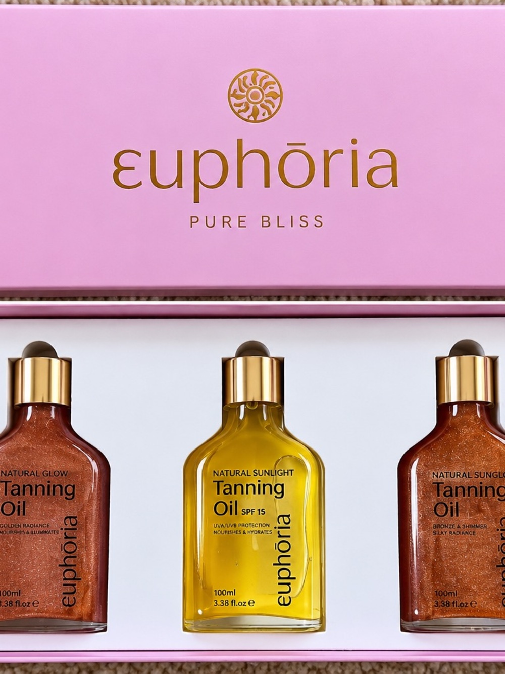 Euphoria Pure Bliss Tanning Oil Set~ Lux from Greece